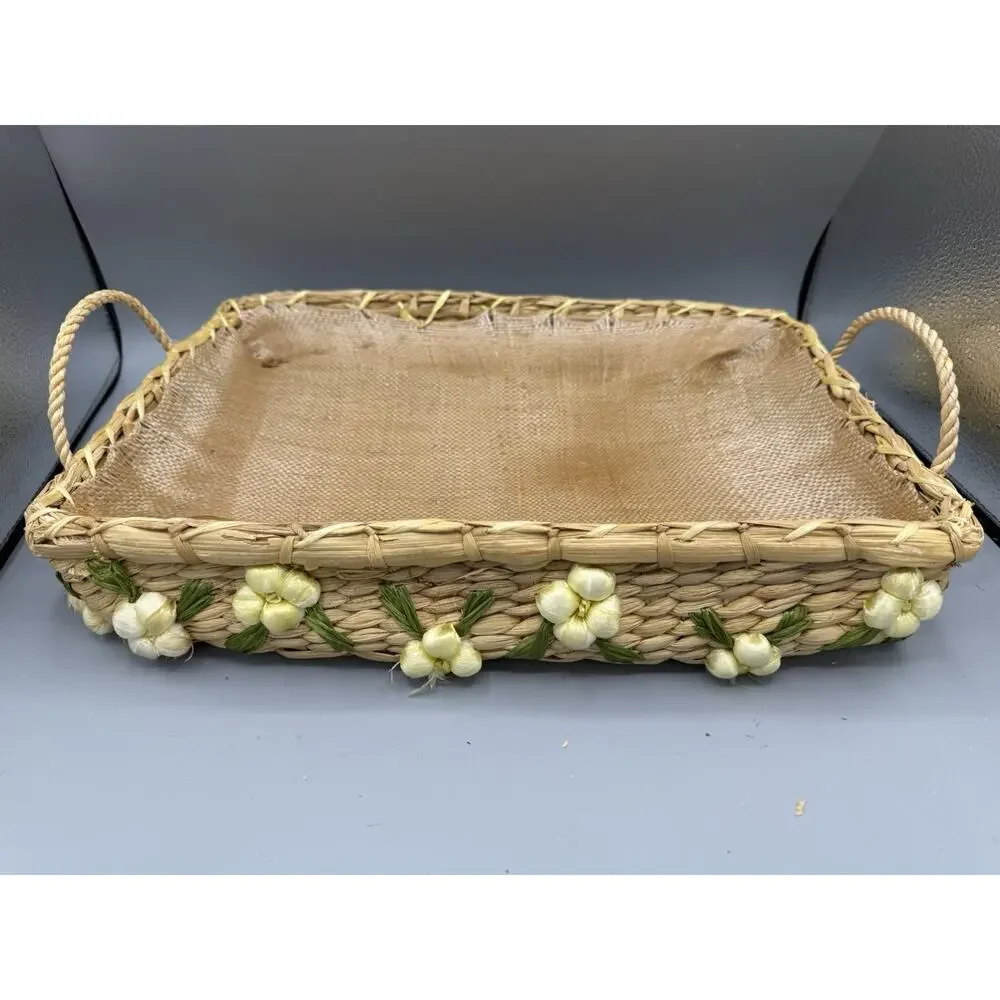 2 Vintage Wicker Baskets Repair Project Farmhouse Craft Decor AS IS
